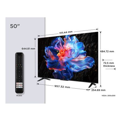 4. TCL 50P69K LED-Fernseher, 50 Zoll, 4K Ultra HD, Google TV, Dolby Digital, DVB-T2, Schwarz