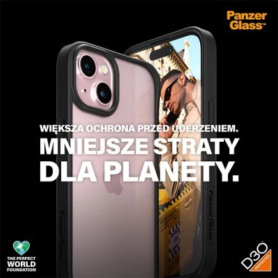 6. Militärzertifizierte PanzerGlass ClearCase iPhone 15-Hülle – Transparent und Schwarz
