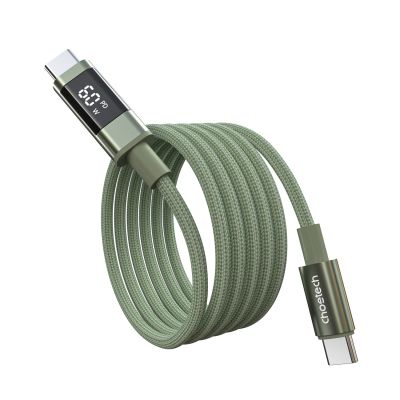 2. PD60W USB-C-zu-USB-C-Digitaldisplay, 1,2 m Nylonkabel – grün