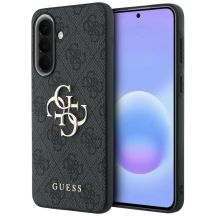 Guess Leder-Schutzhülle mit Metalllogo für Samsung Galaxy A57 5G – Schwarz