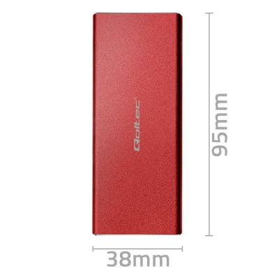 7. QOLTEC M.2 SSD-Gehäuse | SATA | NGFF | USB 3.0 | Superschnelle 5 Gbit/s | 2 TB | Rot