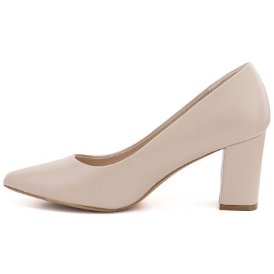 3. Damenpumps in Creme-Rosa mit Blockabsatz, Sergio Leone PB414