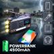 12. Extralink Bluetooth-Solarradio mit Kurbeldynamo-Powerbank (4000 mAh) und SOS-Taschenlampe BT-4000, tragbar, analog und digital, Schwarz/Orange