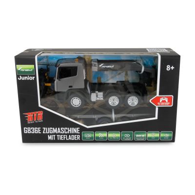 10. Amewi RC Baustellenfahrzeug G836E Traktor mit Tieflader 1:24 RTR
