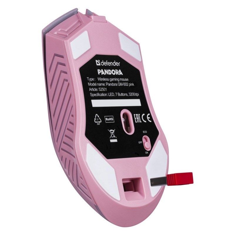 4. Defender Kabellose Maus Pandora GM-502 RF 3200DPI 7P Pink 52501