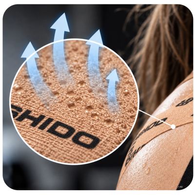 11. Kinesiologisches Klebeband zum Abkleben, 5 m, selbstklebend, beige | DBX Bushido