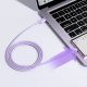 7. Joyroom Multi-Color Series A14 USB-A/USB-C 3A-Kabel 1,2 m – Lila