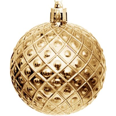 50. Dekorative Kunststoffkugeln, 6 cm, Set mit 35 Stück, Gold