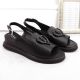 7. Filippo W PAW534A Keilsandalen aus Leder, schwarz