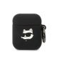 Karl Lagerfeld KLA2RUNCHK AirPods 1/2 Cover schwarz/schwarz Silikon Choupette Head 3D