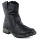 Gefaltete schwarze Damen-Lederstiefeletten Rieker Z6883-00