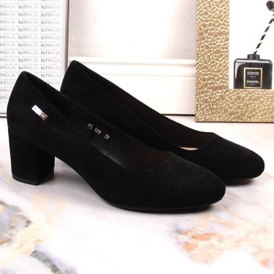 9. Sergio Leone W SK314D Wildleder Pumps mit Absatz Schwarz