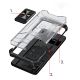 6. Crystal Ring Case robuste Kickstand TPU/PC Panzer Handyhülle Hard Case für Samsung Galaxy A72 4G rot