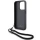 6. BMW Signature Leder-Wordmark-Cord-Hülle für iPhone 15 Pro – Schwarz
