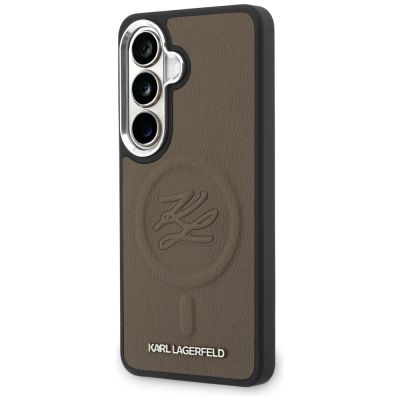 2. Karl Lagerfeld MagSafe Hülle mit geprägten Initialen für Samsung Galaxy S26+ - Braun