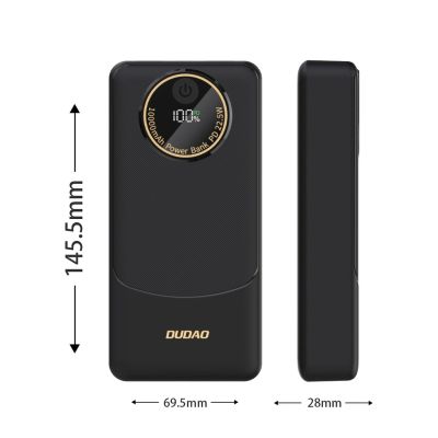 7. Dudao K12Pro Powerbank 22,5 W PD 20000 mAh USB-A, USB-C – Schwarz