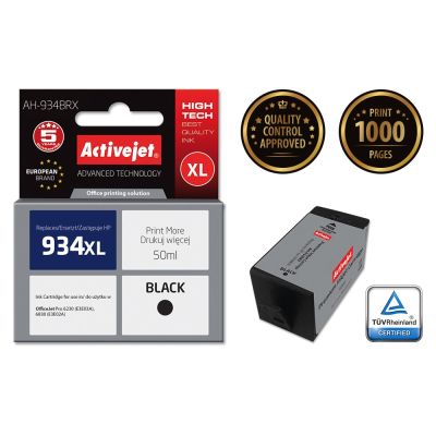 2. Activejet AH-934BRX Tinte (ersetzt HP 934XL C2P23AE; Premium; 50 ml; Schwarz)