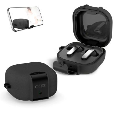 3. Tech-Protect Slim Hook Case für Samsung Galaxy Buds 4 / 4 Pro – Schwarz