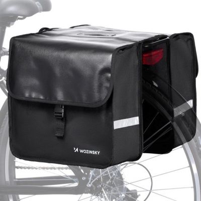 7. Wozinsky doppelte Fahrradtasche für den Gepäckträger, 28 l, schwarz (WBB34BK)