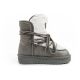 4. D.Franklin Damen Winter Schneestiefel, modisches Fellfutter, grau