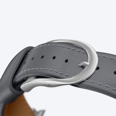 6. AmazingThing Class Band Lederarmband für Apple Watch 45 / 46 / 49 mm - Grau