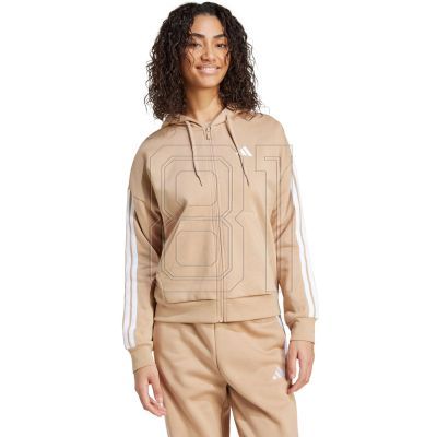2. adidas Essentials 3-Streifen Fleece-Hoodie mit durchgehendem Reißverschluss W JX7706