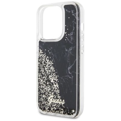 6. Guess GUHCP14LLCSGSGK iPhone 14 Pro 6,1" schwarz/schwarzes Hardcase Liquid Glitter Marble