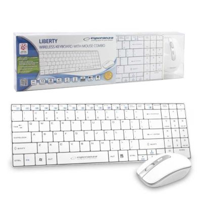 Esperanza EK122W Tastatur- und Mausset (USB 2.0; weiß; Laser)
