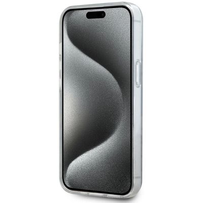 5. DKNY IML Mono & Stripe MagSafe Hülle für iPhone 15/14/13 – Schwarz