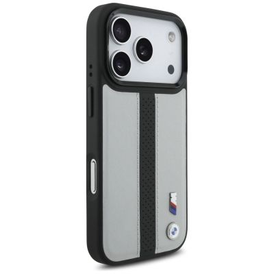 4. BMW M Perforated Stripe Logo MagSafe Case für iPhone 17 Pro – Grau