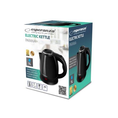7. ESPERANZA Wasserkocher Parana 1,0 l Schwarz EKK128K