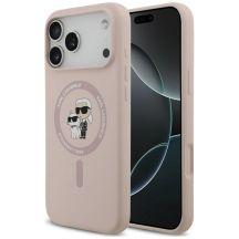 Karl Lagerfeld Silicone Karl&Choupette Ring MagSafe Hülle für iPhone 18 Pro Max / 17 Pro Max – Rosa