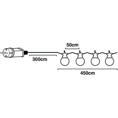 21. Gartengirlande Partybeleuchtung 10 LED 7,5 m