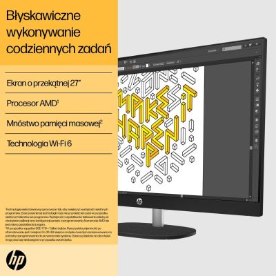 7. HP All-in-One 27-cr0204nw Ryzen 7 7730U 27,0" FHD IPS 300 Nits AG 16 GB DDR4 3200 SSD 512 Radeon Vega 8 LAN Kamera 1080p + IR Kein Betriebssystem Gehäuse Weiß 2 Jahre