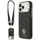 Guess 4G Srtass Logo & Big Strap Metal Buttons MagSafe Case für iPhone 17 Pro Max - Schwarz