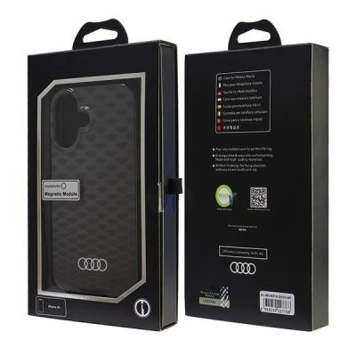 7. Audi IML Stitching Pattern MagSafe iPhone 16 6,1" schwarz/schwarzes Hardcase AU-IMLMIP16-Q5/D3-BK