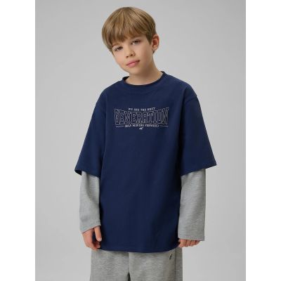 3. Lockeres Langarmshirt mit Aufdruck für Jungen 4F 4FJRSS26TLONM631-31S