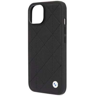 6. Hülle BMW BMHCP14S22RQDK iPhone 14 6,1" schwarz/schwarz Leder gesteppt