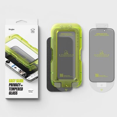 6. Ringke Easy Slide 2er-Pack Sichtschutzglas für iPhone 17 Pro - Schwarz