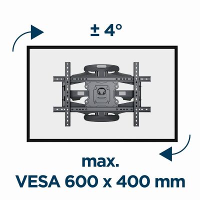 14. GEMBIRD Verstellbare LCD-Wandhalterung 32"-75" VESA MAX 600 x 400 mm, bis zu 45 kg