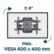 14. GEMBIRD Verstellbare LCD-Wandhalterung 32"-75" VESA MAX 600 x 400 mm, bis zu 45 kg