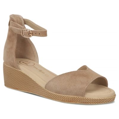 Filippo DS7635 Damen-Keilsandalen aus taupefarbenem Leder