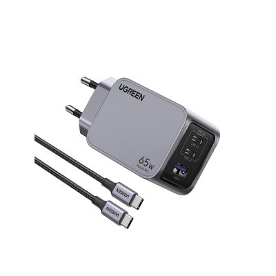 2. Ugreen Nexode Pro 25871 65W Wandladegerät, GaN, USB + 2x USB-C + 1,5m USB-C-Kabel