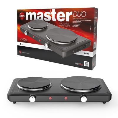 7. ELDOM Elektroherd mit zwei Kochstellen PG22, 2500 W, stufenlose Temperaturregelung, Plattendurchmesser 18,5 cm + 15,5 cm
