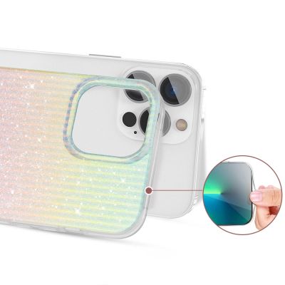 4. Kingxbar Travel Series Luxury Elegant Case für iPhone 13 Pro Blau / Orange (Wolken)