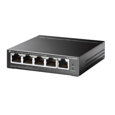 3. TP-Link TL-SG105MPE L2 Gigabit Ethernet (10/100/1000) Netzwerkadapter mit PoE-Unterstützung, Schwarz