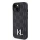 2. Karl Lagerfeld KLHCP15SPKLPKLK iPhone 15 / 14 / 13 6,1" schwarz/schwarzes Hardcase Ledermonogramm Hot Stamp Metal Logo