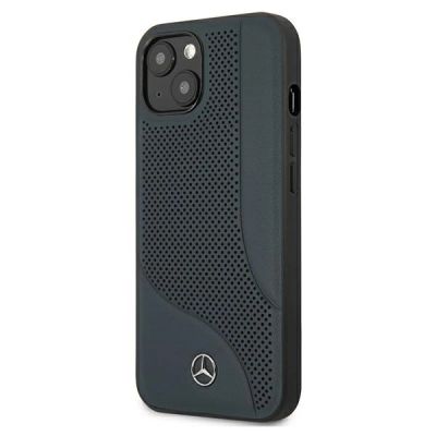 2. Mercedes Leder-Perforated-Area-Case für iPhone 13 mini – Marineblau