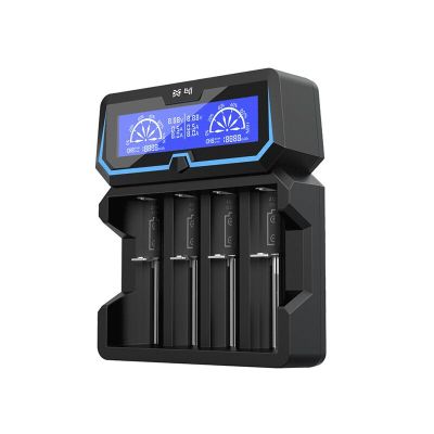 4. XTAR Ladegerät für zylindrische Lithium-Ionen-Akkus 18650, kompatibel mit geschützten Zellen 20700/21700 (4 Stück)