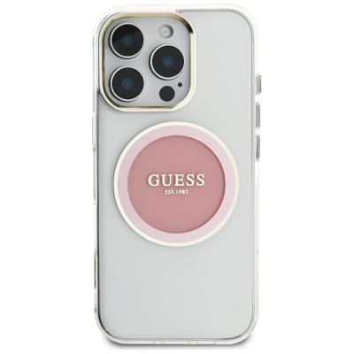 3. Guess IML Metal Colored Circle Classic Logo MagSafe Hülle für iPhone 16 Pro Max - Pink